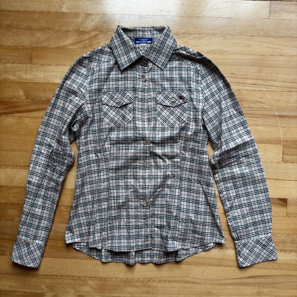 Burberry Blue Label Women's Plaid Button-Up Shirt - Size 38 (US 4-6) - Picture 2 of 12